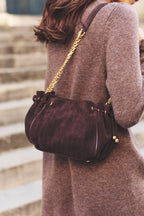 Sac en cuir velours effet tressé - LE MINI 24 - 1