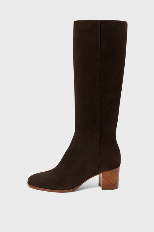 Bottes à talon en cuir velours - LIZZIE - 1