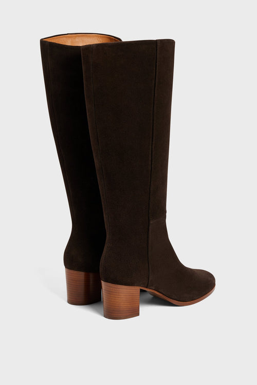 Bottes à talon en cuir velours - LIZZIE - 2