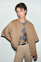 Manteau court réversible en laine fine - PRISSY - 1
