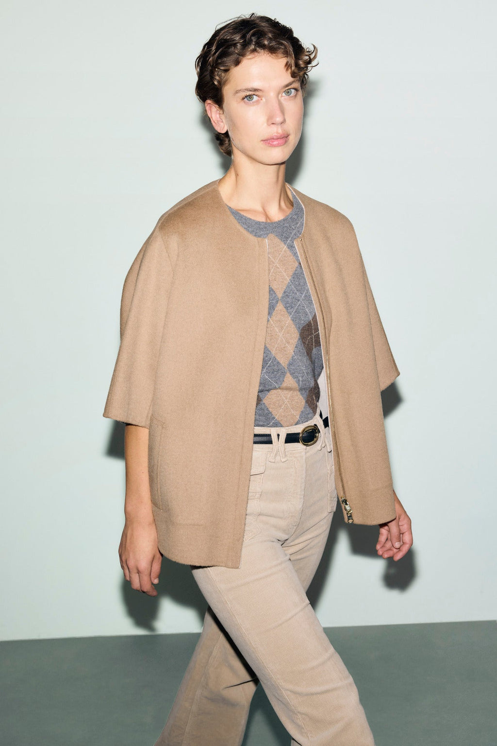 Manteau court réversible en laine fine - PRISSY - 2