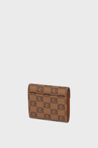 Petit portefeuille en toile enduite monogrammée et cuir – MINI WALLET - 2