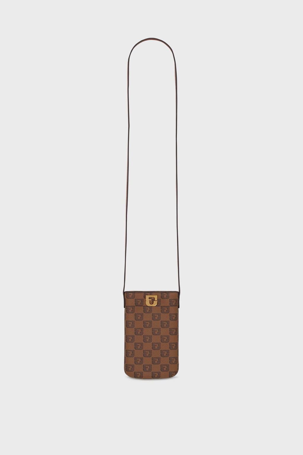 Porte téléphone en toile enduite monogrammée et cuir- LADYPHONE - 1
