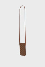 Porte téléphone en toile enduite monogrammée et cuir- LADYPHONE - 2