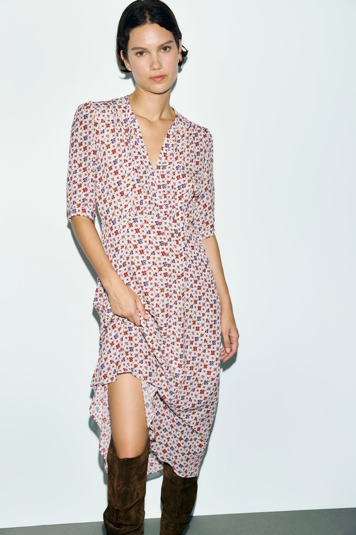 Robe midi cintrée imprimée - AUREMA - 2