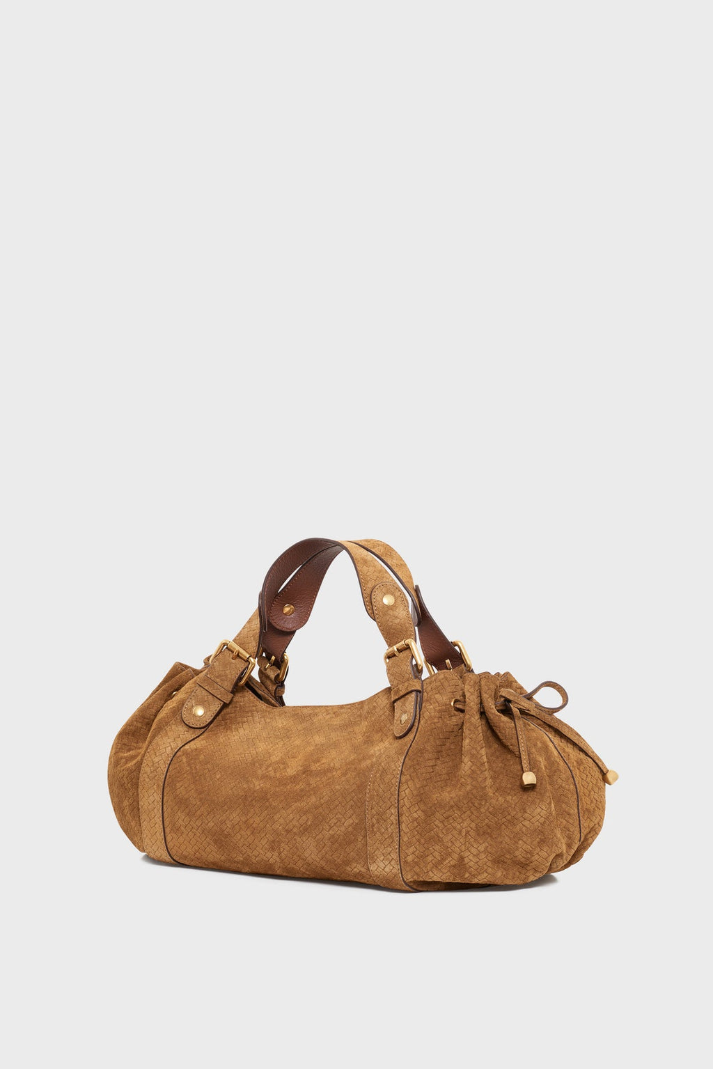 Sac à main en cuir velours effet tressé - 24H - 2