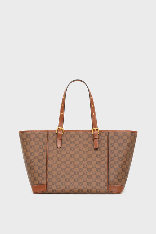 Cabas en toile enduite monogrammée et cuir - SIMPLE BAG - 1