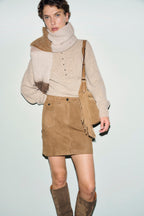 Jupe courte en cuir velours - JEMIMA - 2