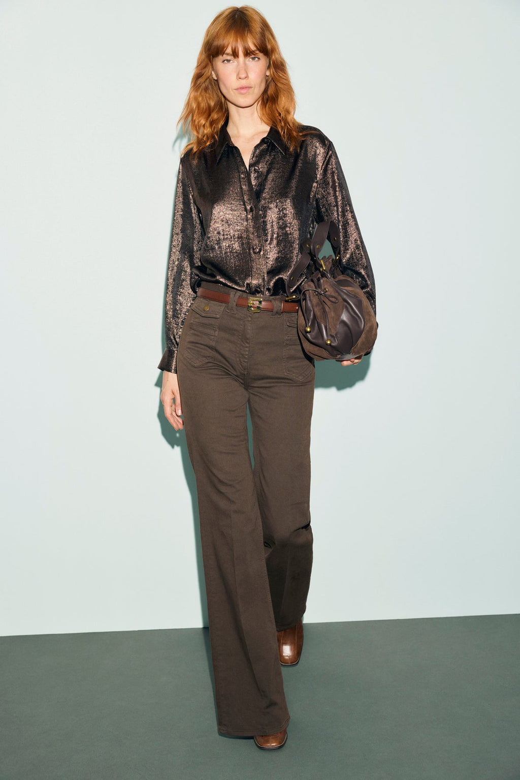 Chemise satinée mordorée - LOYCE - 2
