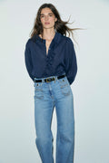 Blouse à volants en voile de coton - LEONE - 1