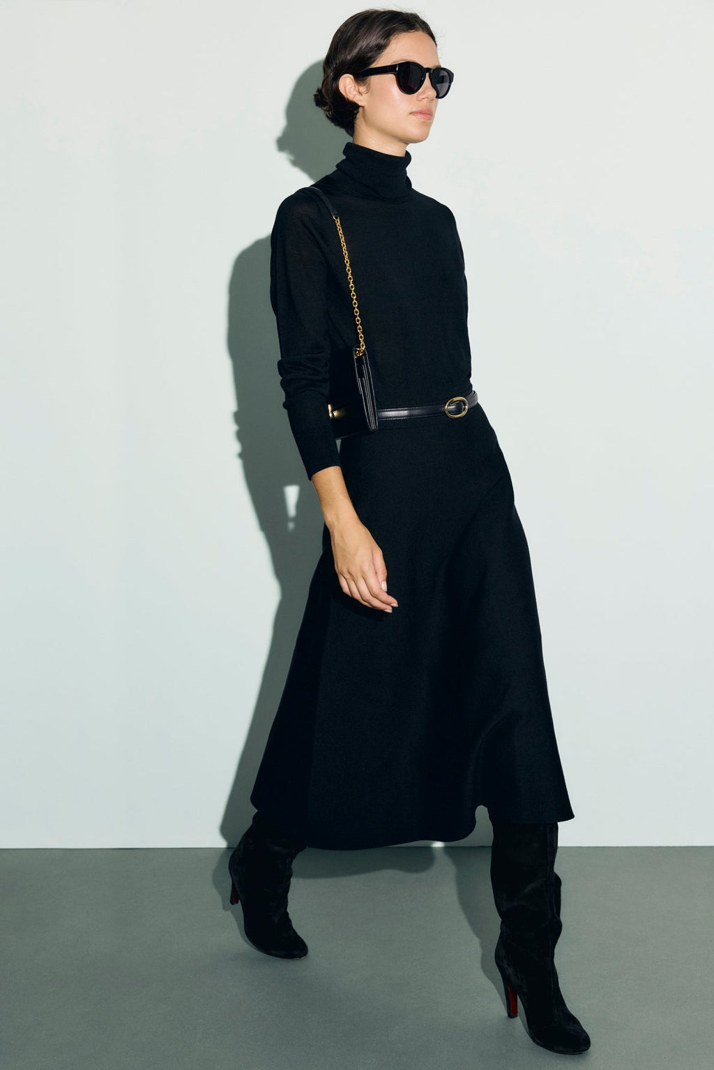Jupe mi-longue en maille milano - TAYA - 1