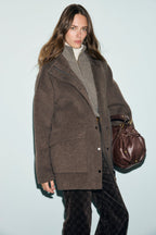 Manteau droit à capuche en laine - ALSA - 2