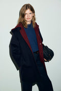 Manteau en laine réversible à capuche - ALEY - 1