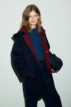 Manteau en laine réversible à capuche - ALEY - 1