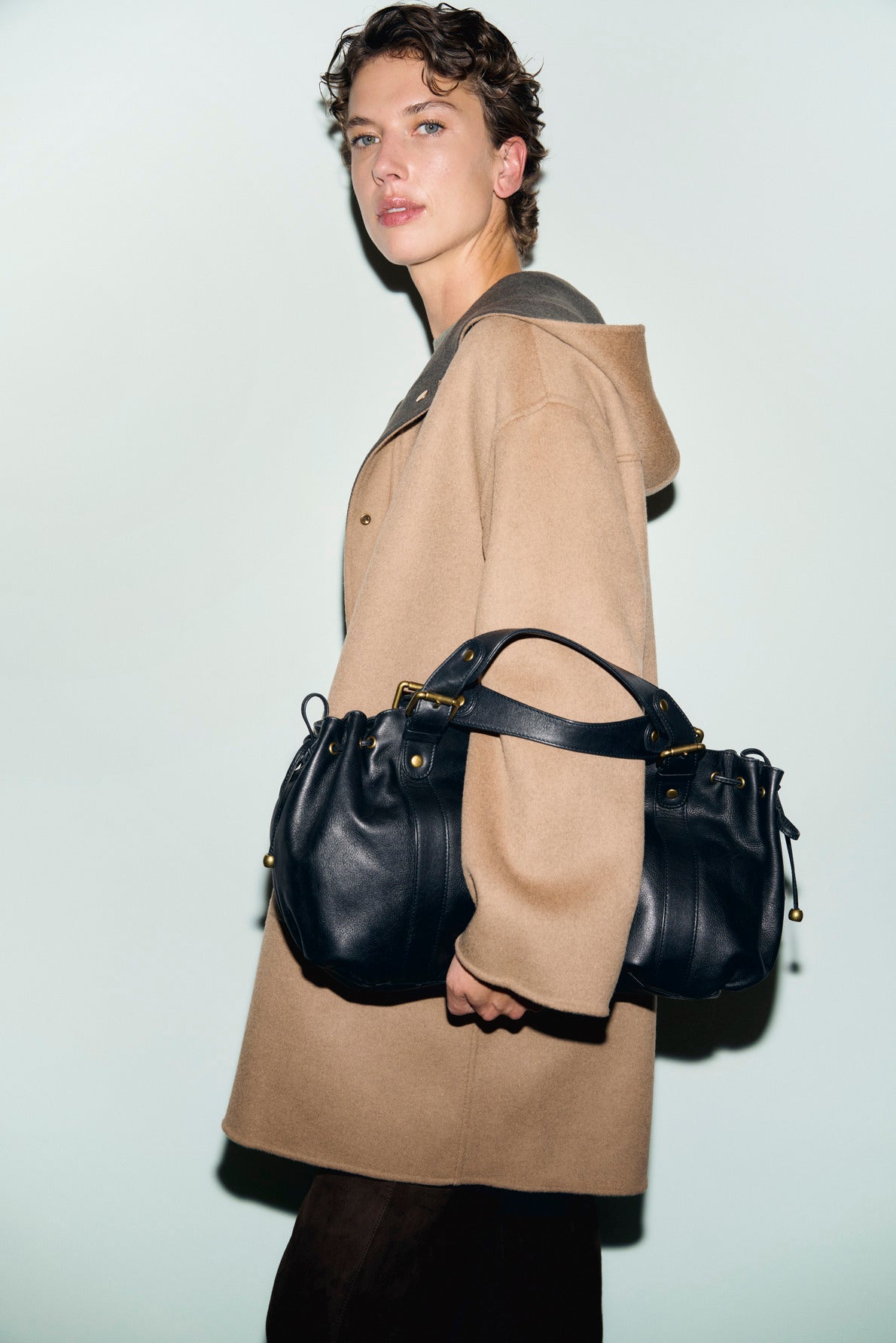 Manteau en laine réversible à capuche - ALEY - 1