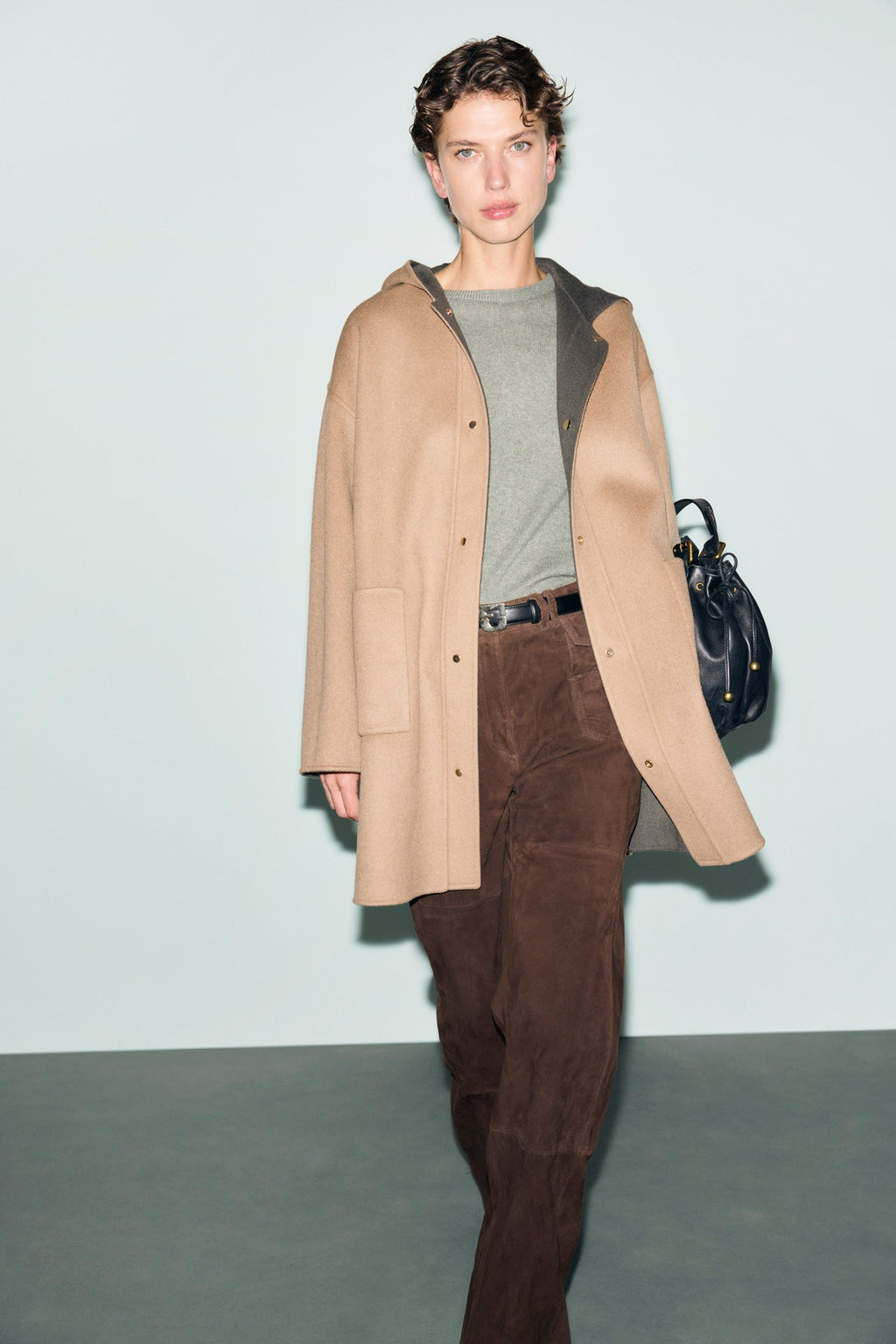 Manteau en laine réversible à capuche - ALEY - 2