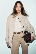 Manteau court en laine et alpaga - ALAY - 1