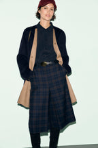 Manteau droit en laine réversible - ANAI - 2