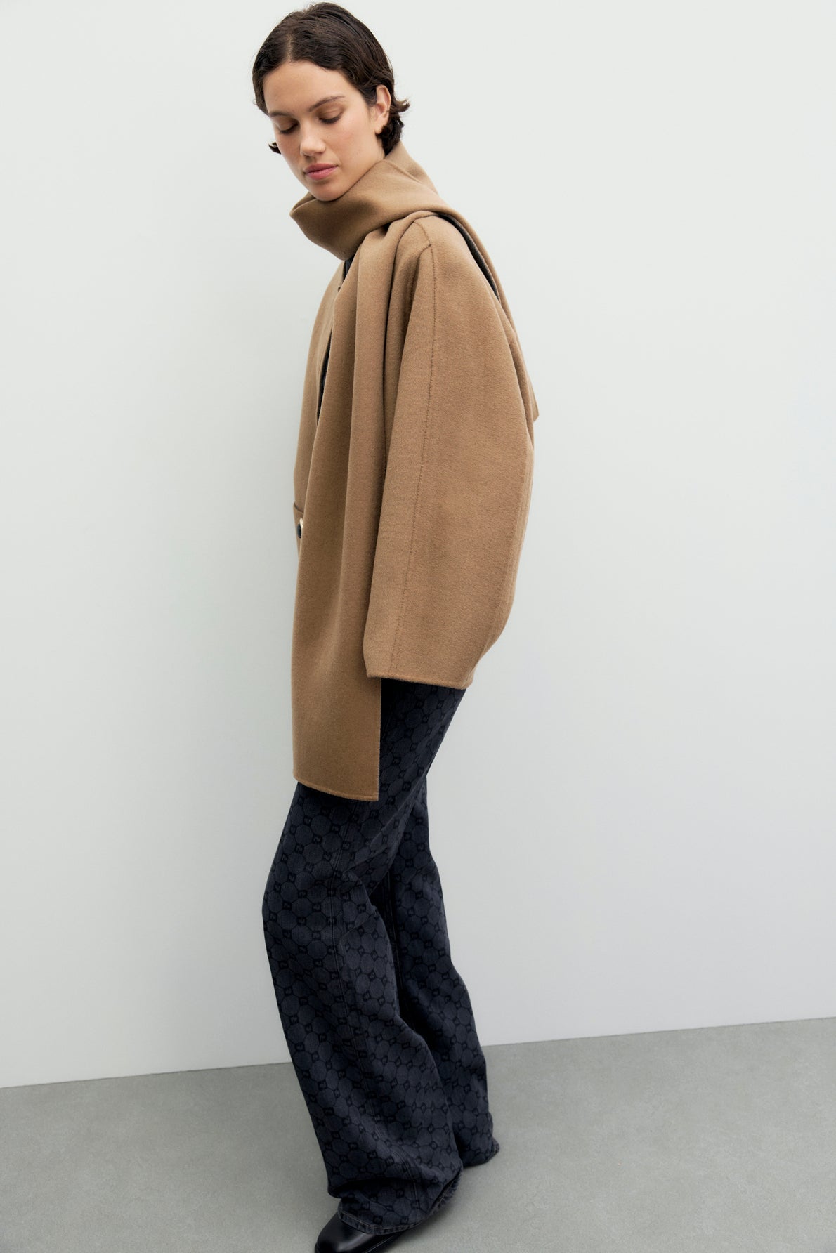 Manteau zippé en laine double face - AMIA - 2