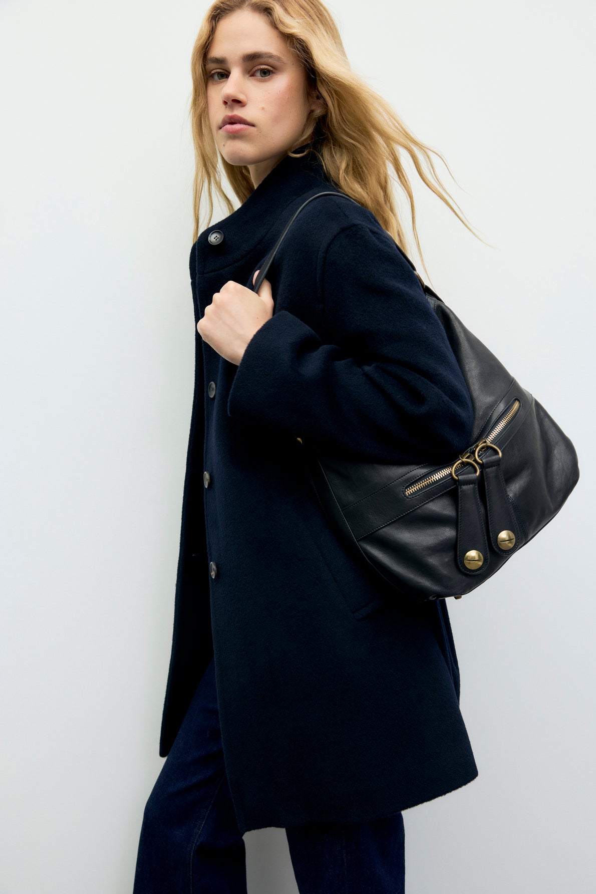 Manteau droit en laine et angora - AGNA - 2