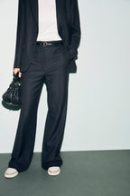 Pantalon large de tailleur à fines rayures - MIMI - 2