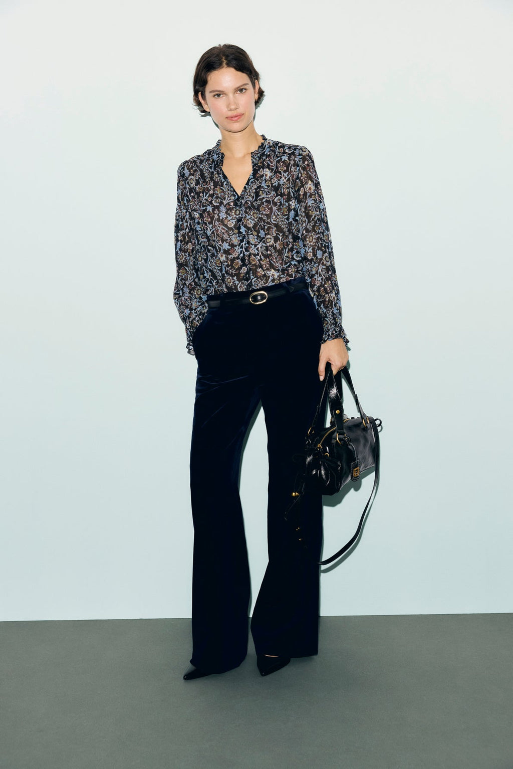Pantalon large de tailleur en velours - MYA - 1
