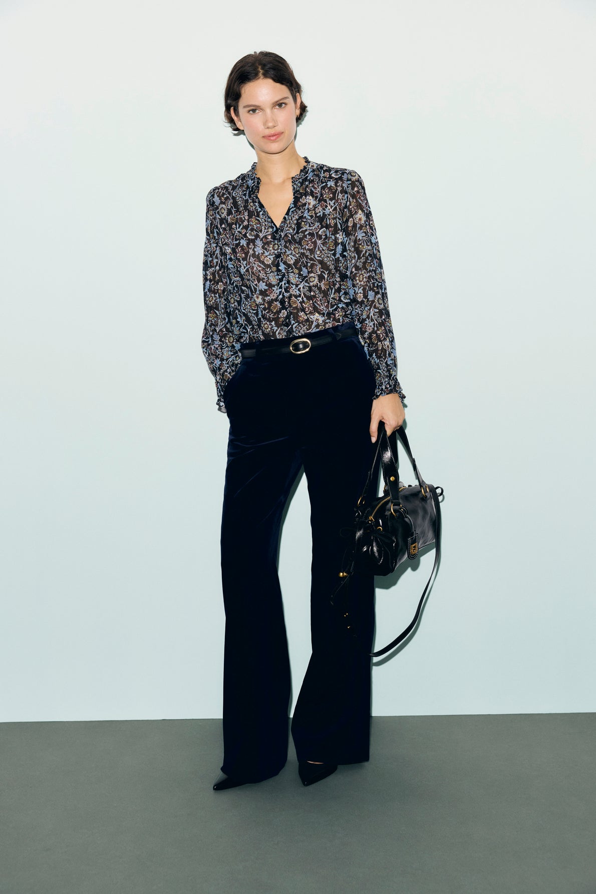 Pantalon large de tailleur en velours - MYA - 1
