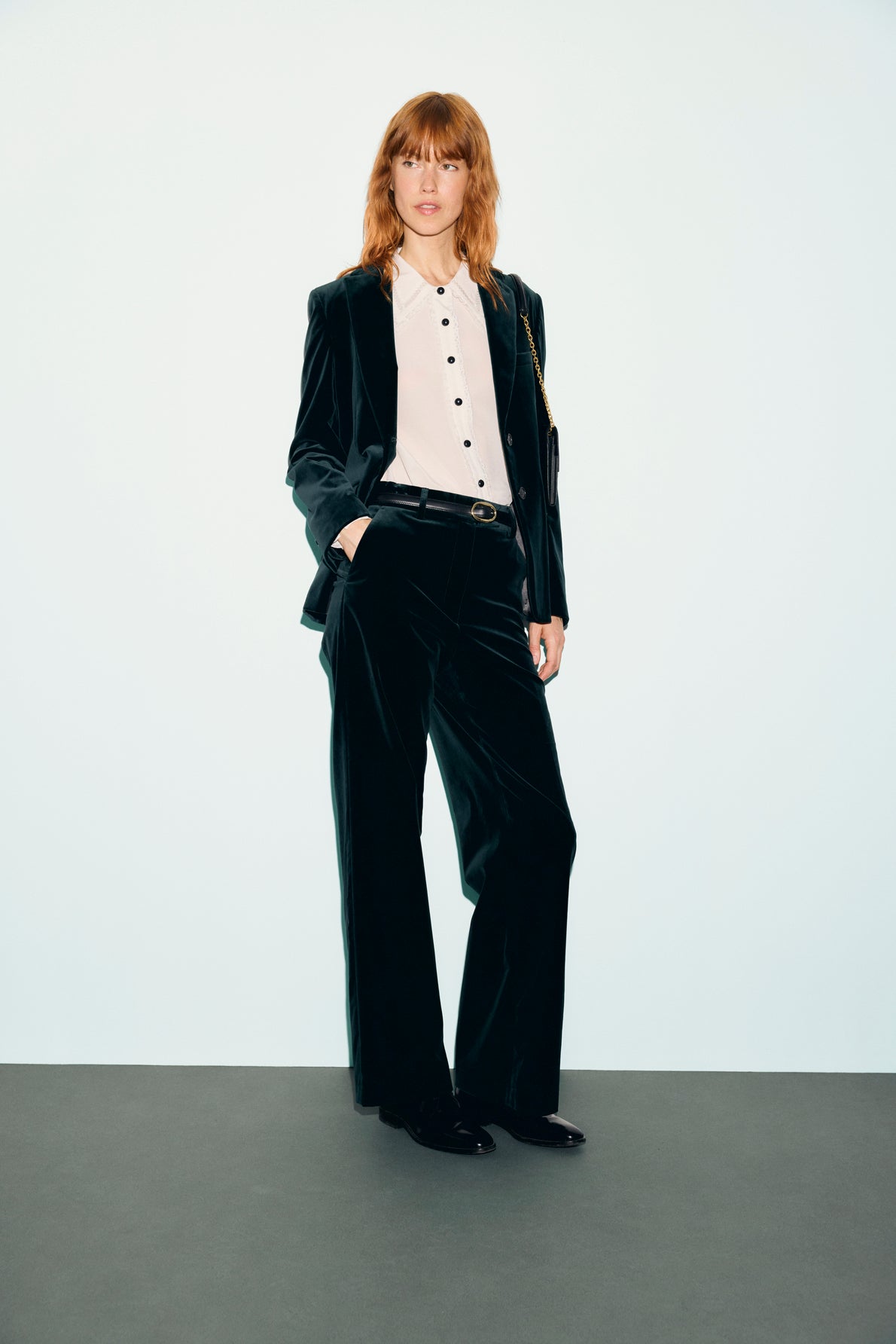 Pantalon large de tailleur en velours - MYA - 1