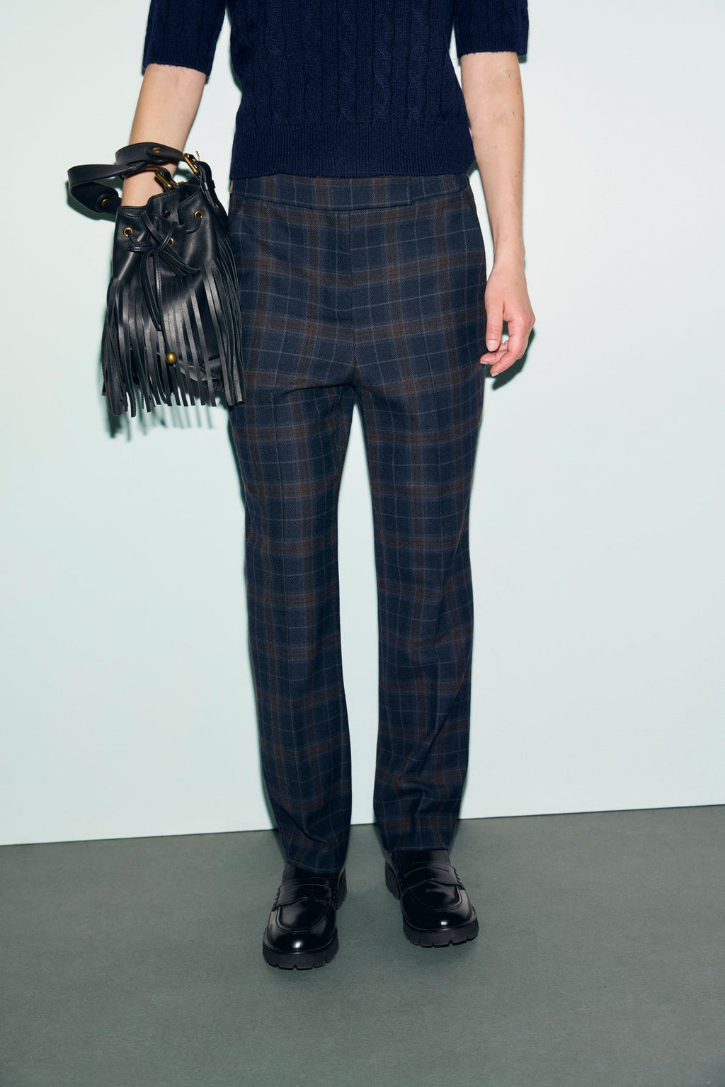 Pantalon droit élastiqué à carreaux - MISA - 2