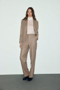 Pantalon de tailleur dos élastiqué en flanelle - MUNA - 1