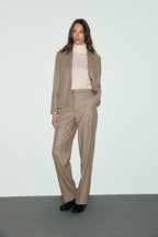 Pantalon de tailleur dos élastiqué en flanelle - MUNA - 1