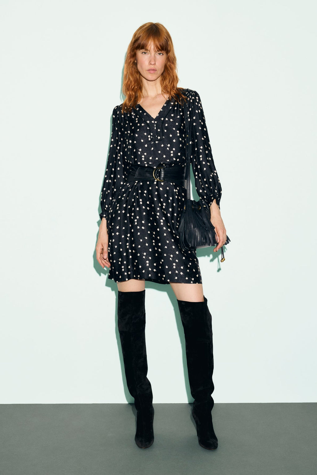 Robe courte imprimé jacquard - CLEMI - 1