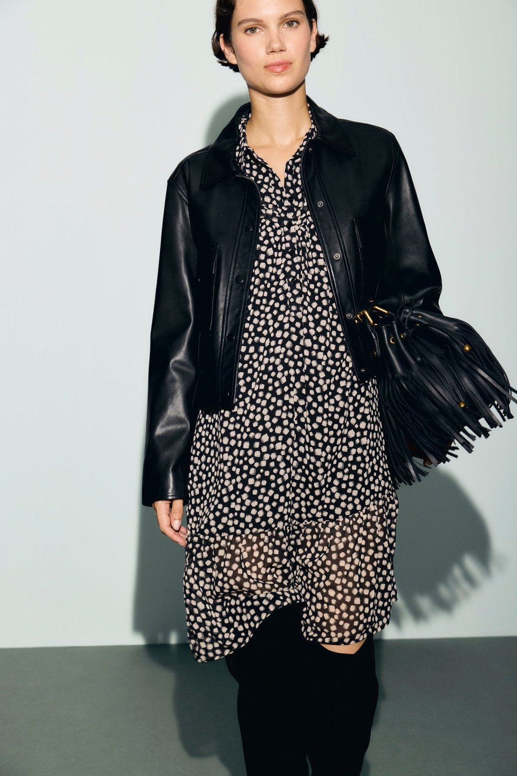 Robe courte imprimé bicolore - CELEST - 2