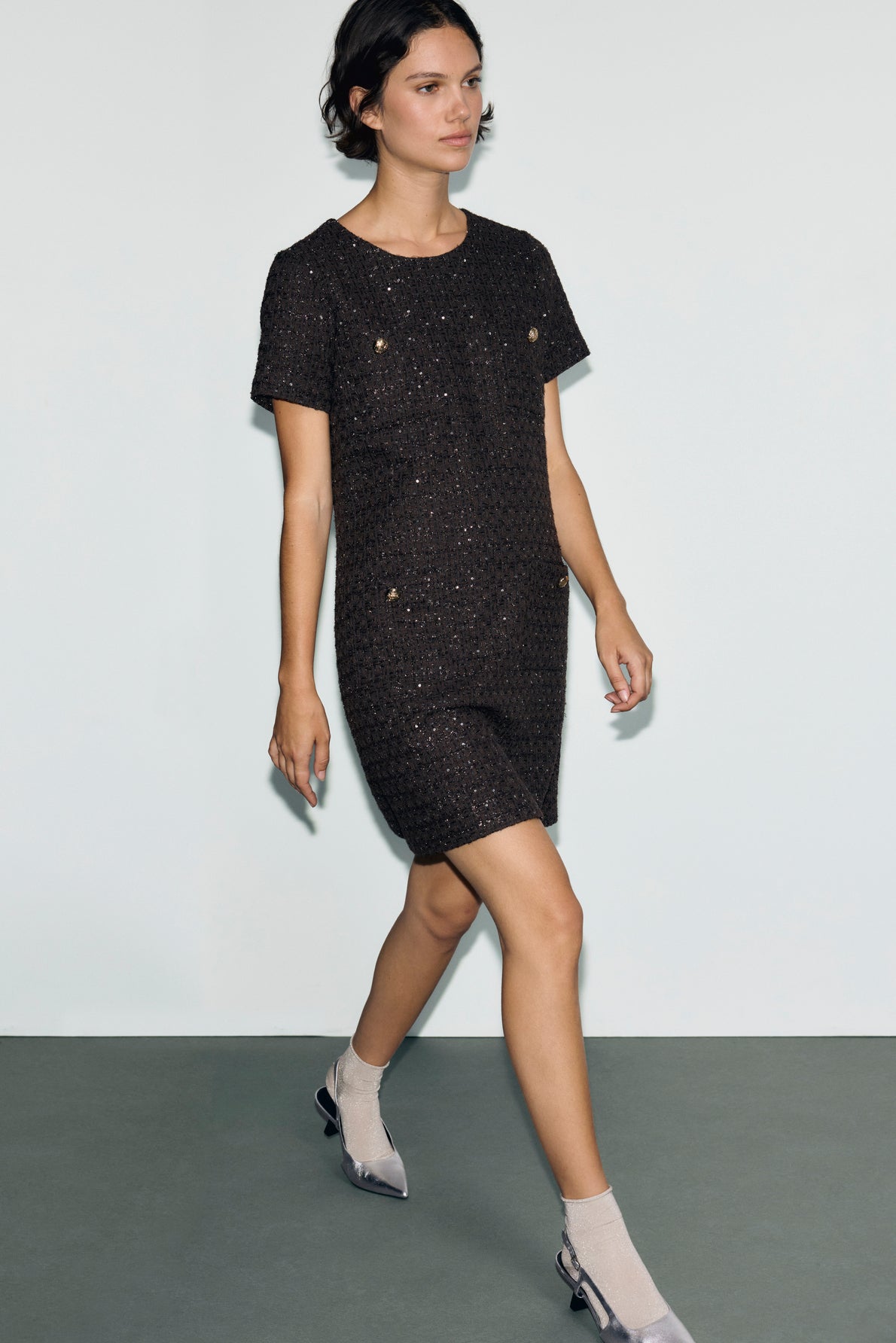 Robe en tweed à lurex à sequins - CARY - 2