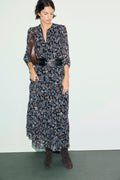 Robe longue élastiquée à fleurs - CORIE - 1