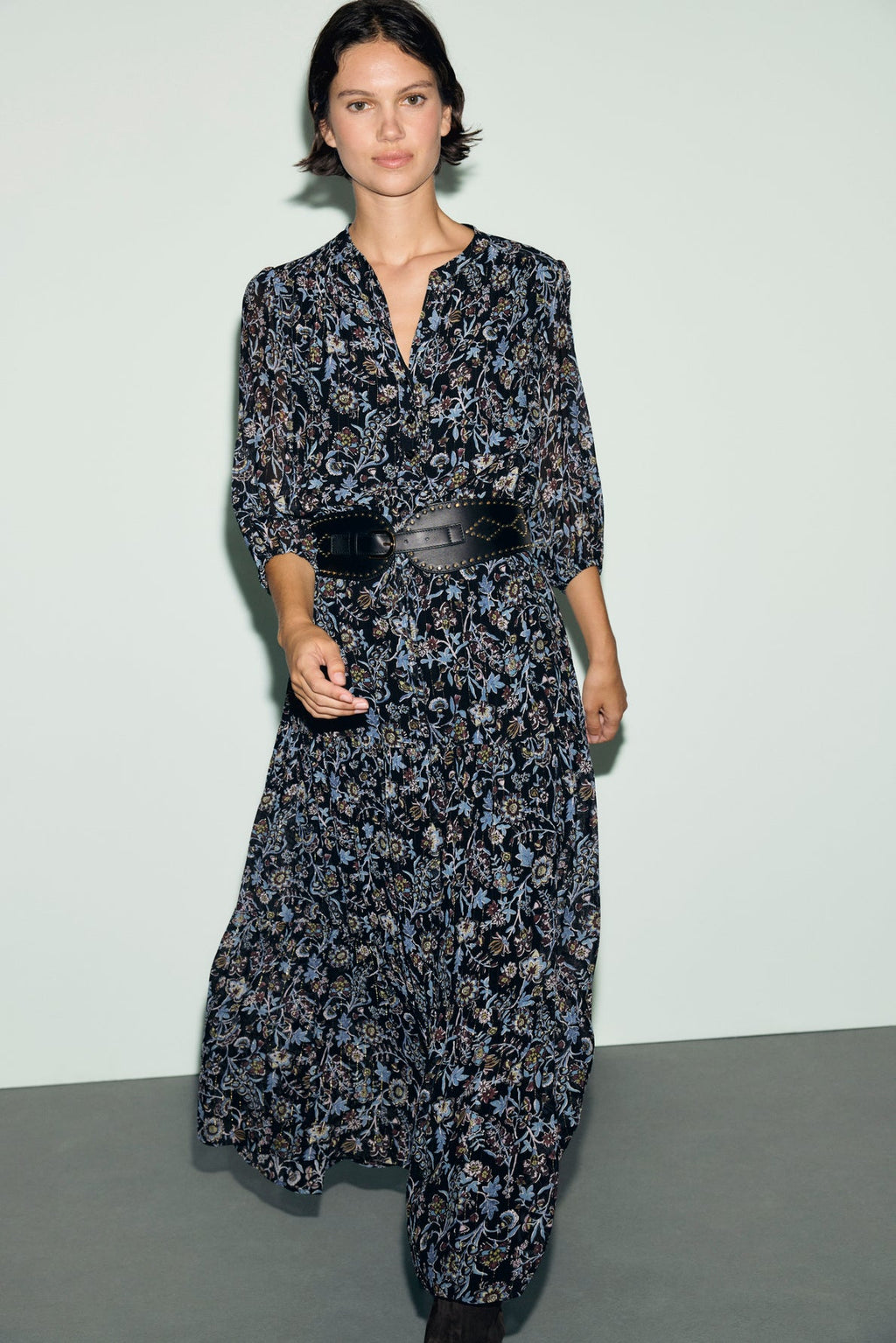 Robe longue élastiquée à fleurs - CORIE - 2