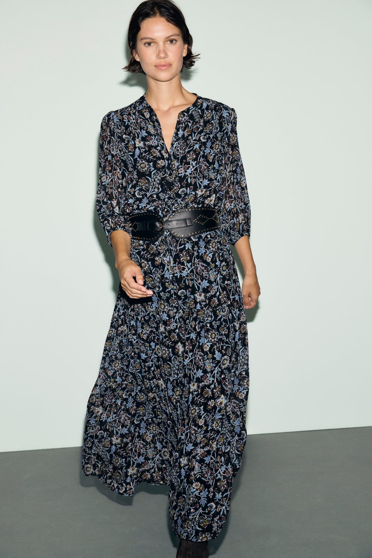 Robe longue élastiquée à fleurs - CORIE - 2