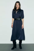 Robe midi cintrée en satin - CHANI - 1