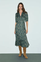 Robe midi cintrée fleurie - COLET - 1