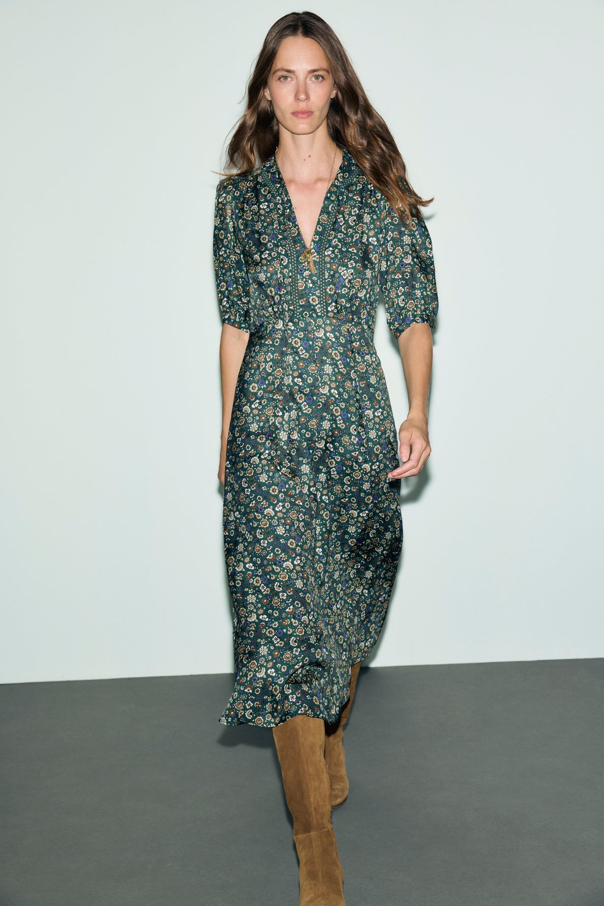 Robe midi cintrée fleurie - COLET - 2