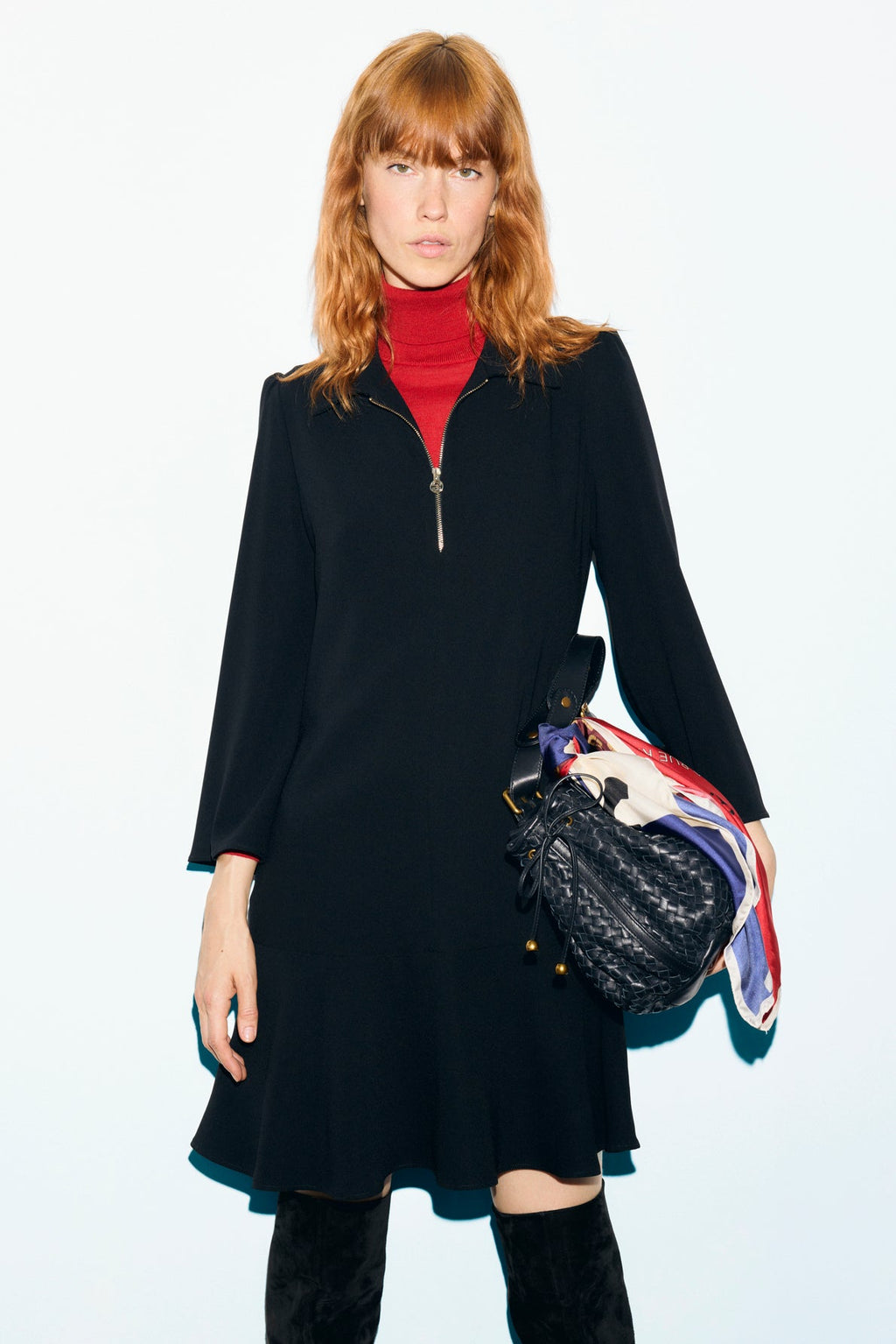 Robe volantée à zip doré - CARLA - 1