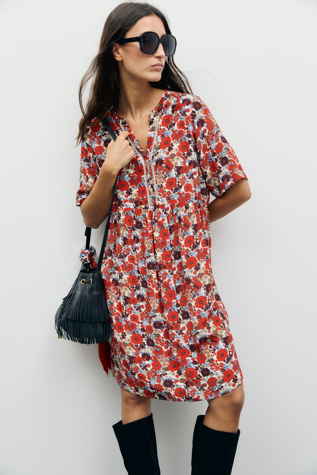 Robe courte fleurie - COLLE - 1