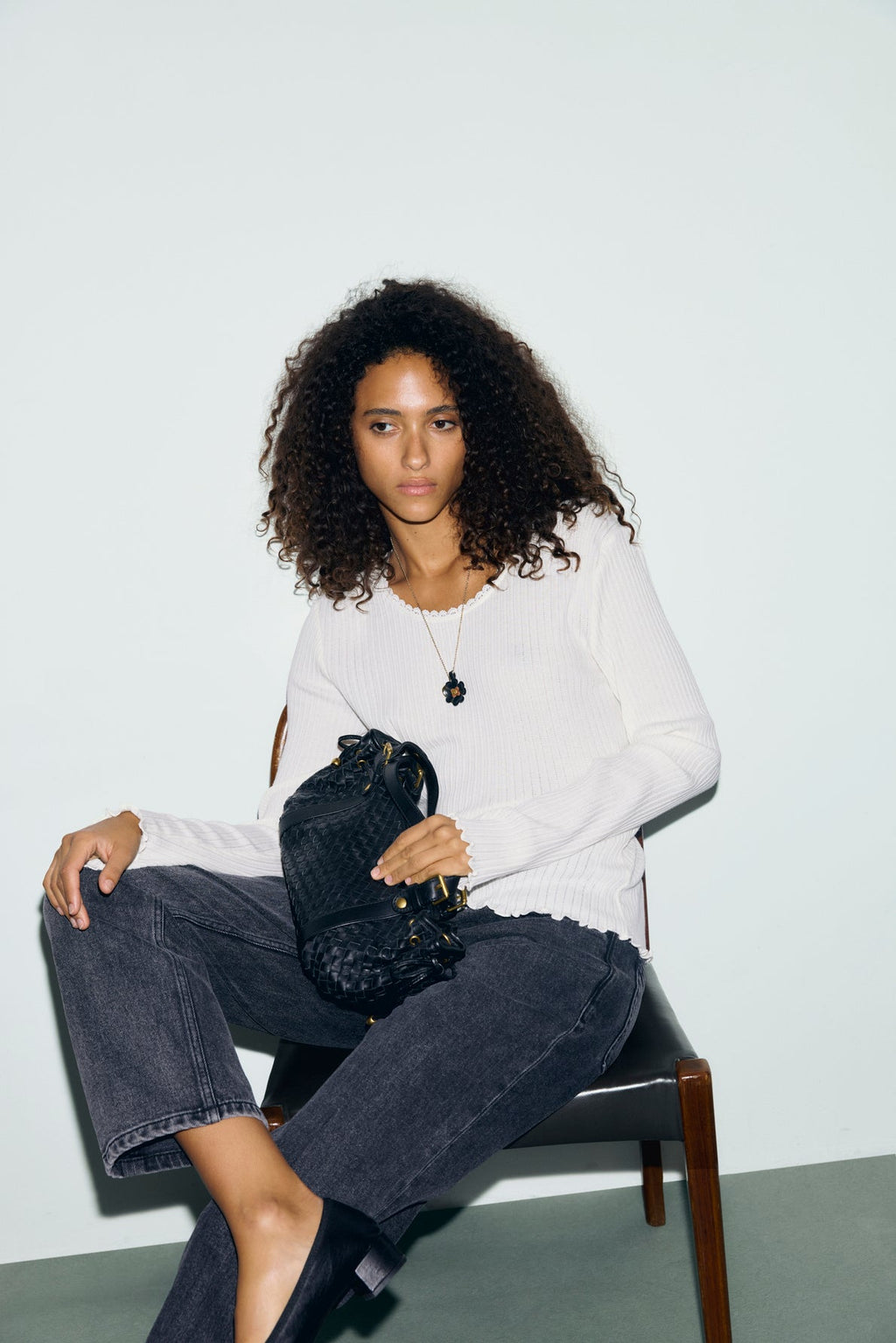 T-shirt dentelle en coton et modal - BONA - 1