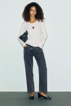 T-shirt dentelle en coton et modal - BONA - 2