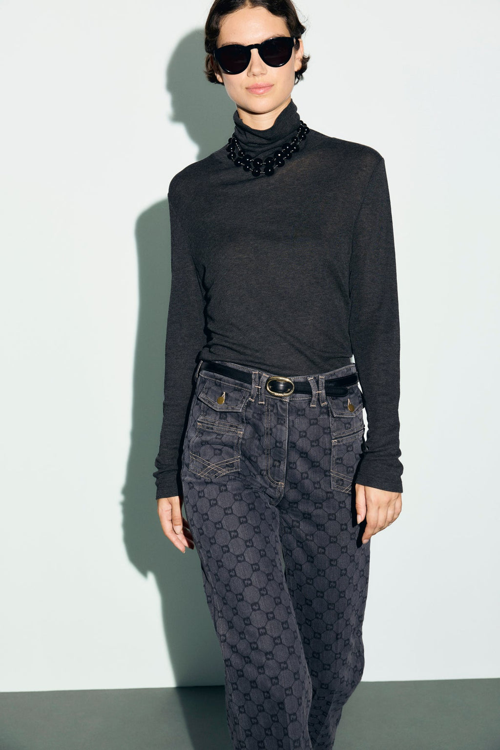 T-shirt col roulé en laine mélangée - BECKY - 1