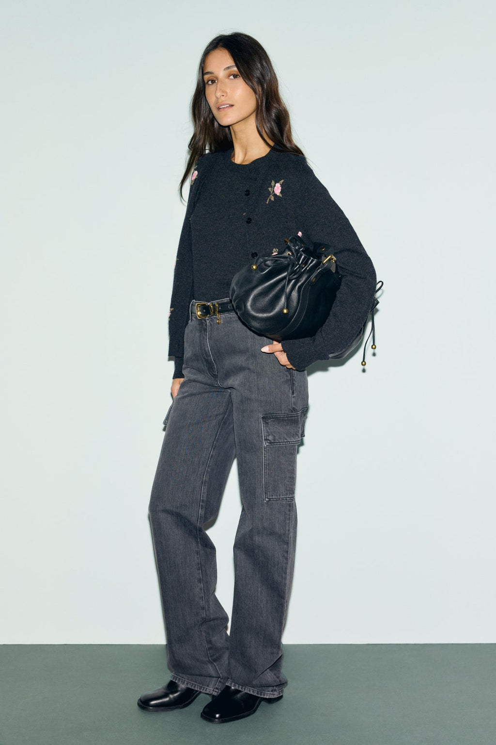 Gilet en laine à fleurs - RAYMONDE - 1