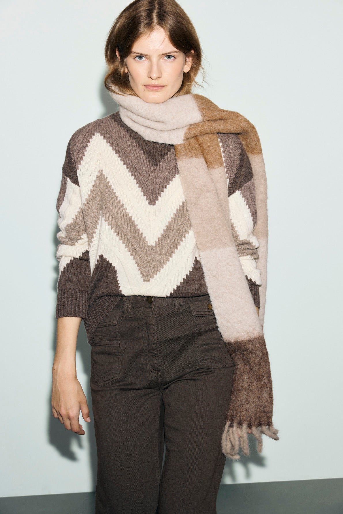Pull en laine à chevrons - RECA - 1
