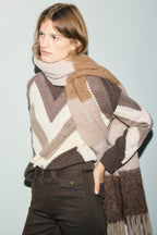 Pull en laine à chevrons - RECA - 2