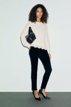 Pull ample en laine et dentelle - RIVIERA - 1