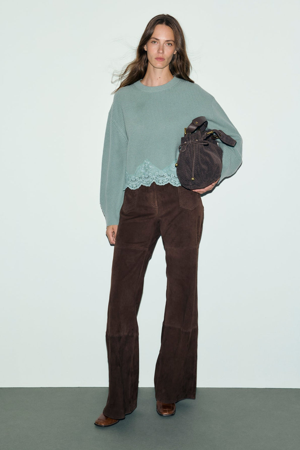 Pull ample en laine et dentelle - RIVIERA - 1